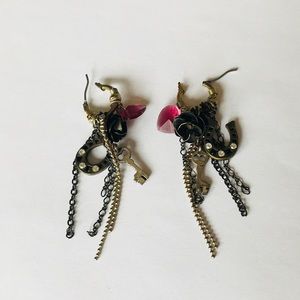 Betsey Johnson Horseshoe Statement Earrings